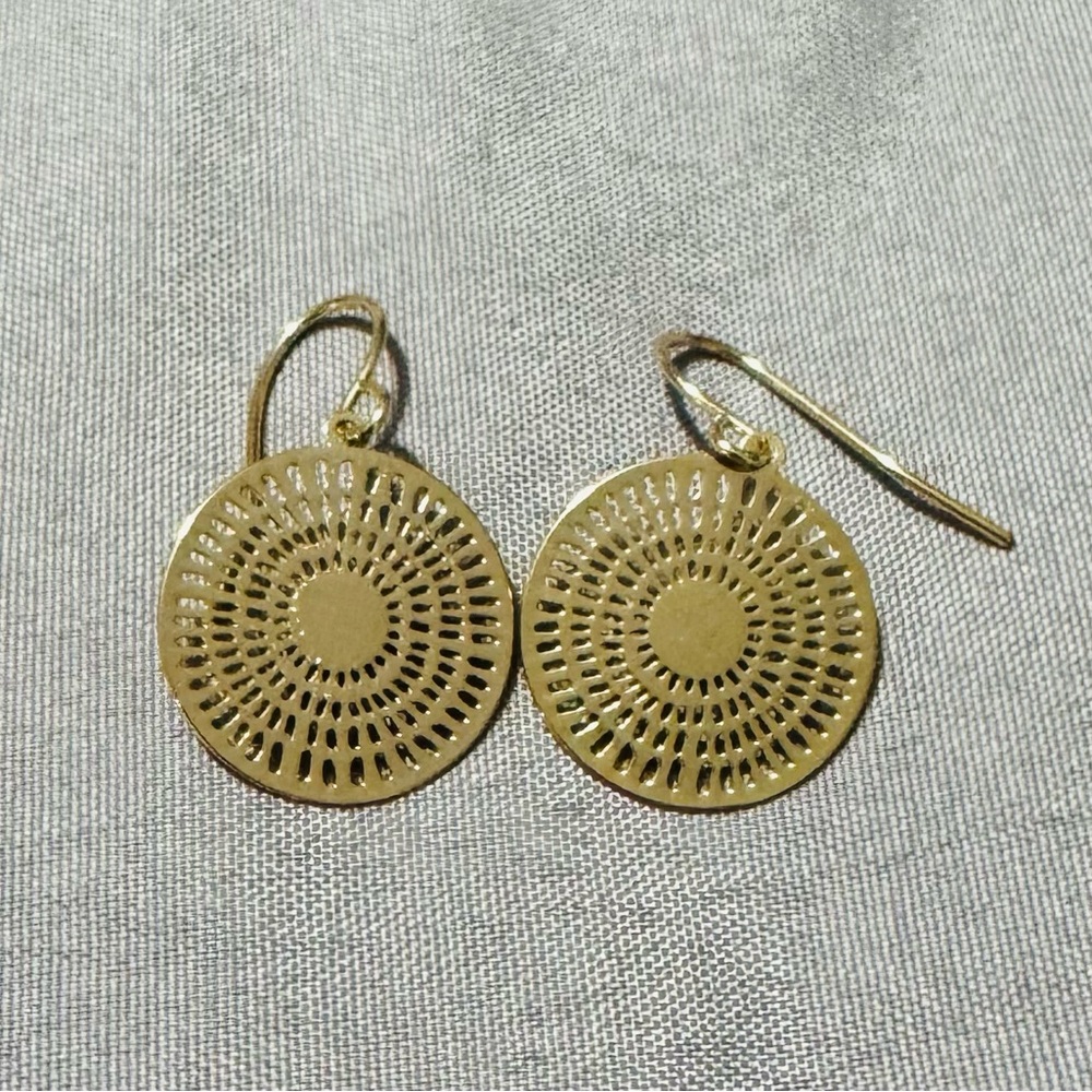 Gold Filigree Circle Earrings by J. Crew Brand New